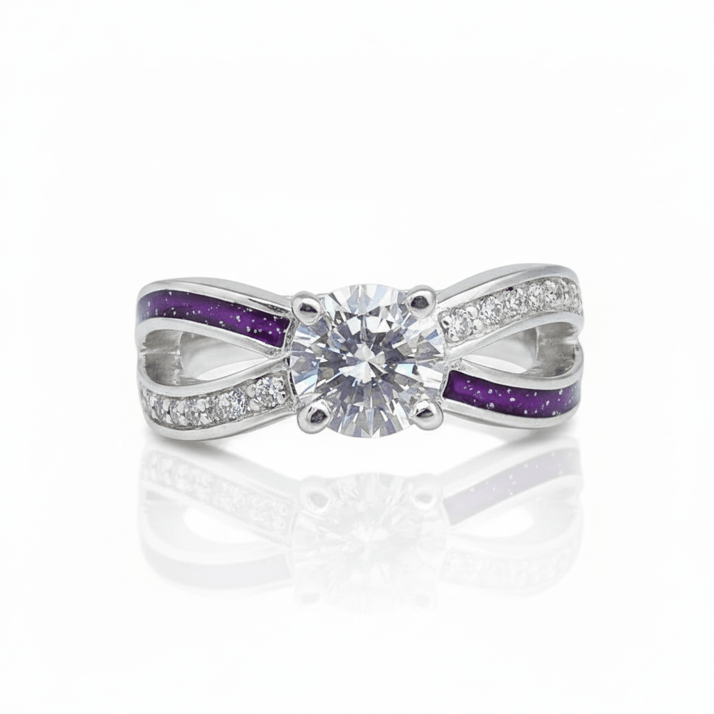 CZ Solitaire Infinity Memorial Ring - Nicky Robin Memorial Jewellery