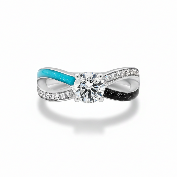 CZ Solitaire Infinity Memorial Ring - Nicky Robin Memorial Jewellery
