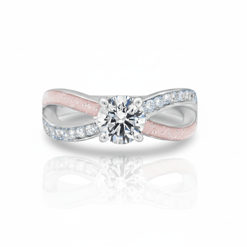CZ Solitaire Infinity Memorial Ring - Nicky Robin Memorial Jewellery