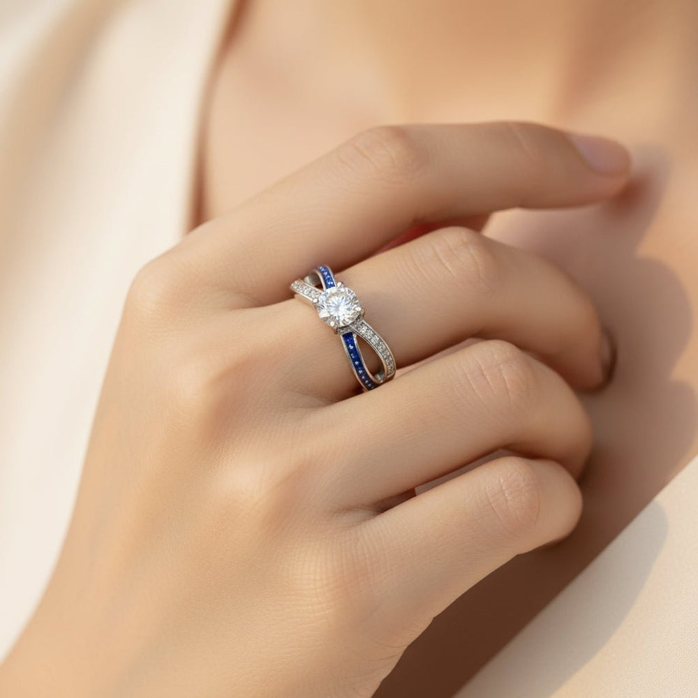 CZ Solitaire Infinity Memorial Ring - Nicky Robin Memorial Jewellery