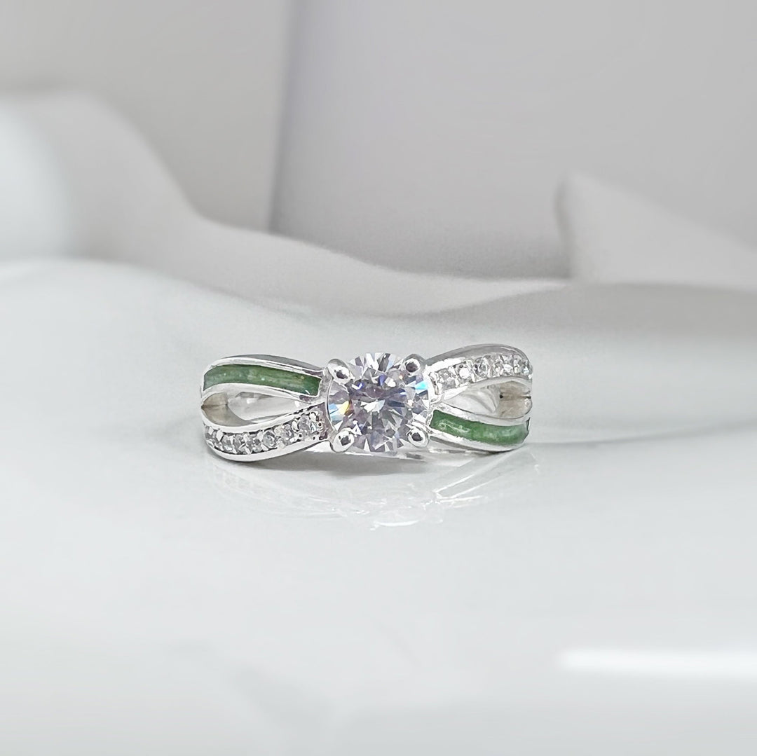 CZ Solitaire Infinity Memorial Ring - Nicky Robin Memorial Jewellery