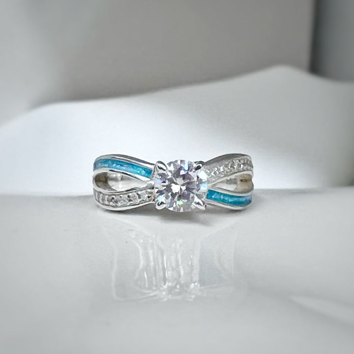 CZ Solitaire Infinity Memorial Ring - Nicky Robin Memorial Jewellery