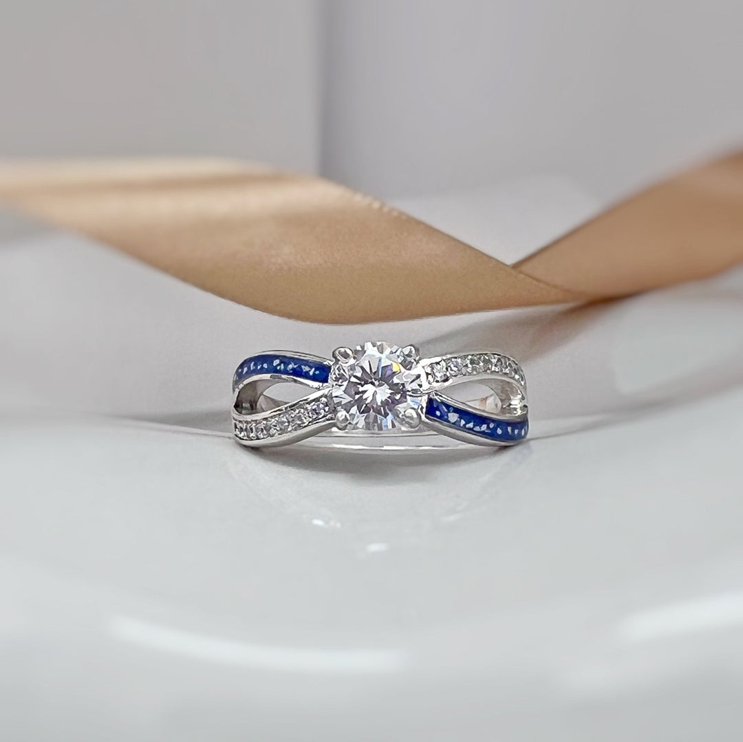 CZ Solitaire Infinity Memorial Ring - Nicky Robin Memorial Jewellery