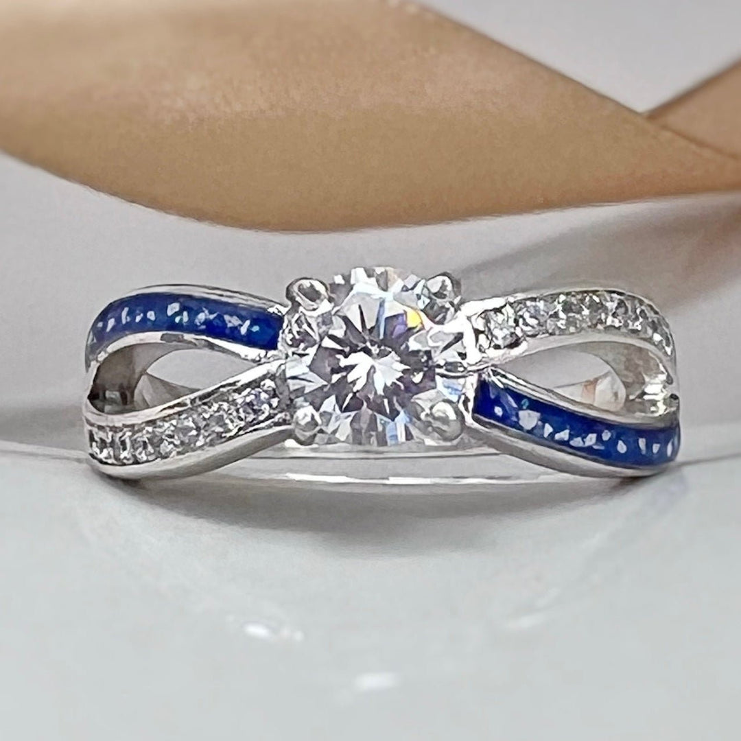 CZ Solitaire Infinity Memorial Ring - Nicky Robin Memorial Jewellery