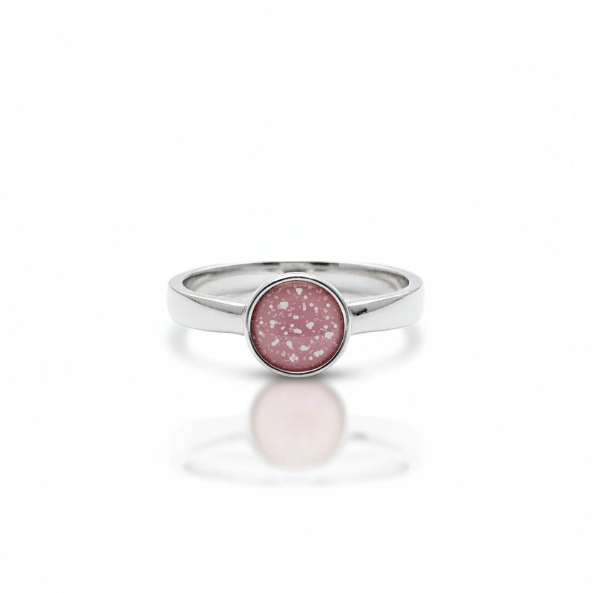 Dainty Classic Round Memorial Ashes Ring - Nicky Robin Memorial Jewellery