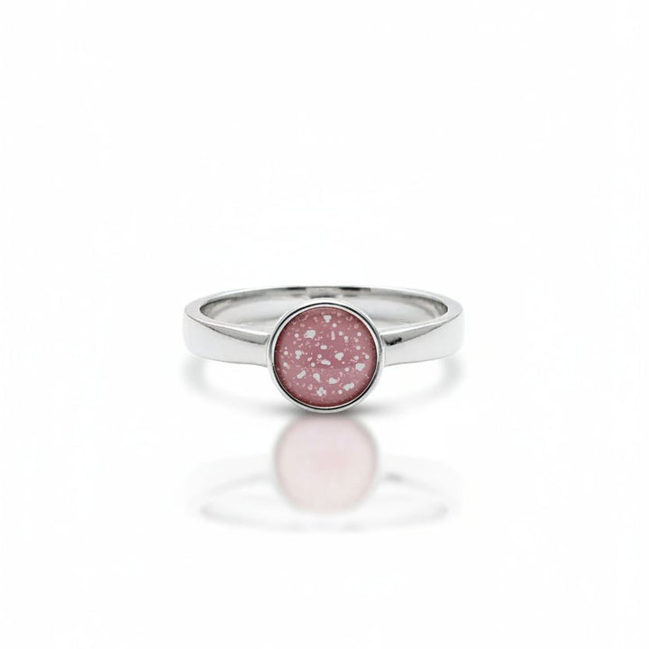 Dainty Classic Round Memorial Ashes Ring - Nicky Robin Memorial Jewellery