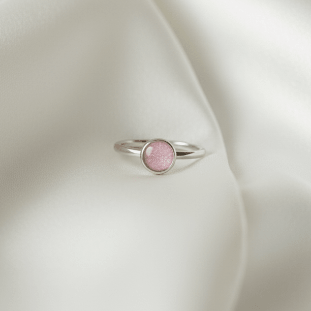 Dainty Classic Round Memorial Ashes Ring - Nicky Robin Memorial Jewellery
