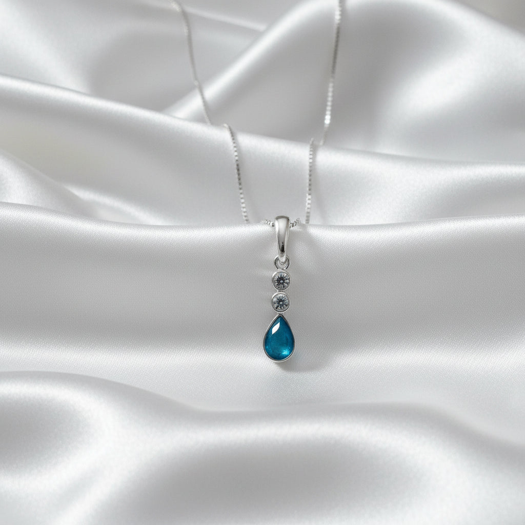 Dainty Crystal Teardrop Cremation Memorial Ashes Necklace