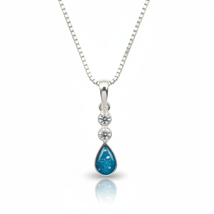 Dainty Crystal Teardrop Memorial Ashes Necklace - Nicky Robin Memorial Jewellery