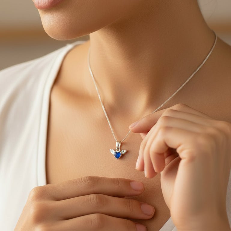 Dainty Flying High Love Heart Memorial Necklace - Nicky Robin Memorial Jewellery