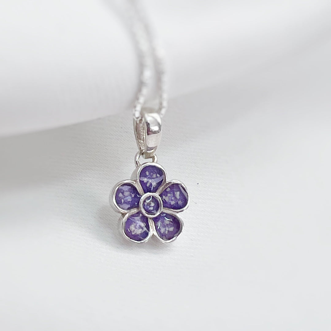 Dainty Forget Me Not Memorial Necklace - Nicky Robin Memorial Jewellery