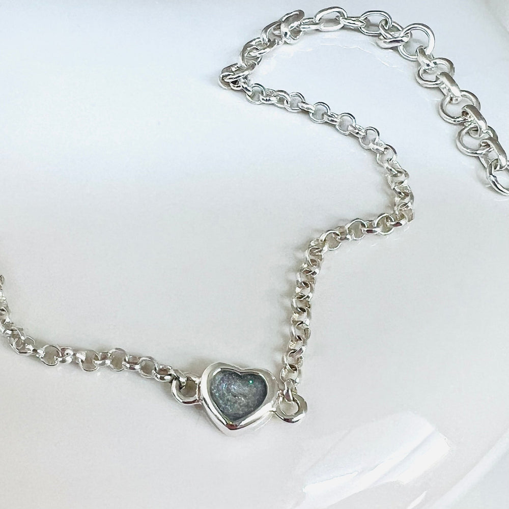 Dainty Heart Memorial Inclusions Bracelet - Nicky Robin Memorial Jewellery
