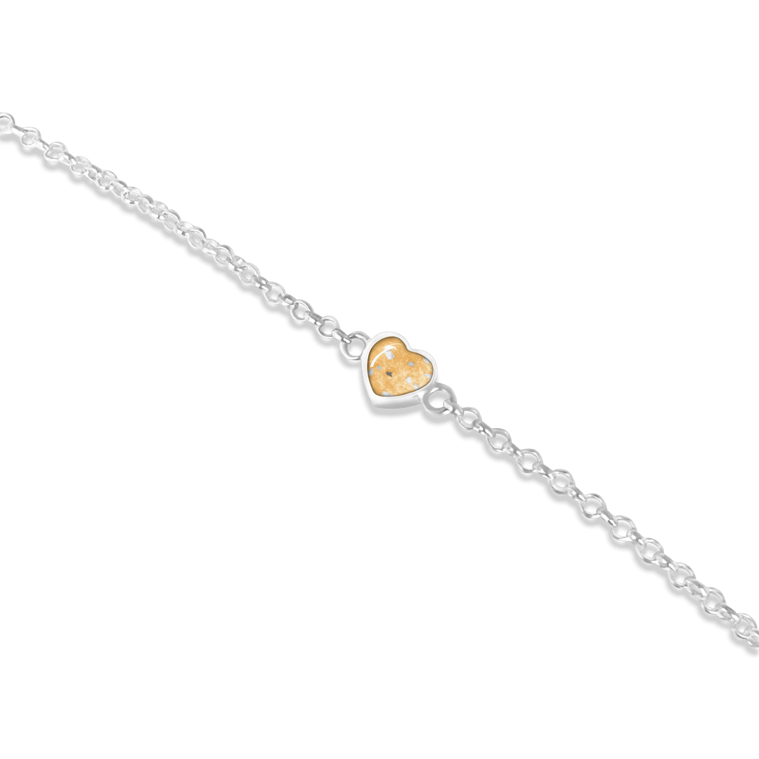 Dainty Heart Memorial Inclusions Bracelet - Nicky Robin Memorial Jewellery
