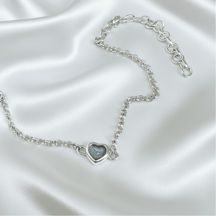 Dainty Heart Memorial Inclusions Bracelet - Nicky Robin Memorial Jewellery