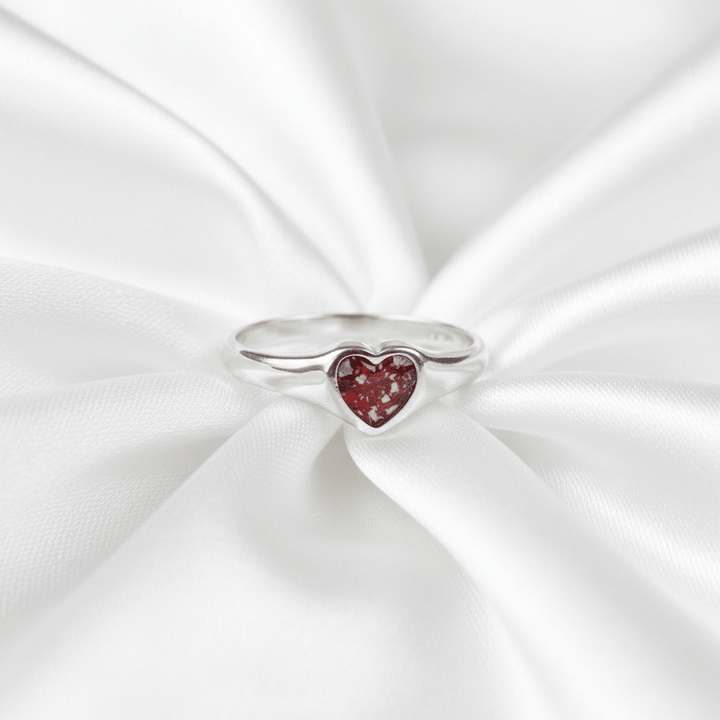 Dainty Heart Memorial Signet Ring - Nicky Robin Memorial Jewellery