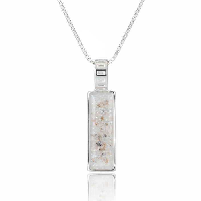 Dainty Oblong Memorial Ashes Necklace - Nicky Robin Memorial Jewellery