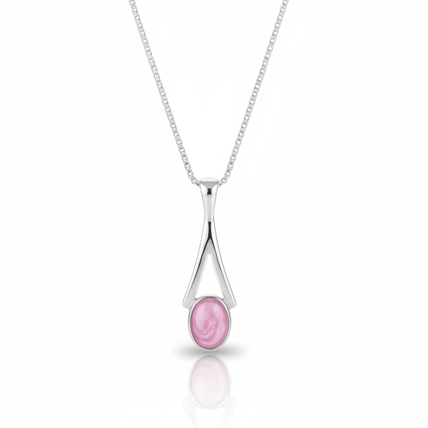 Dainty Oval Drop Memorial Ashes Necklace - Nicky Robin Memorial Jewellery