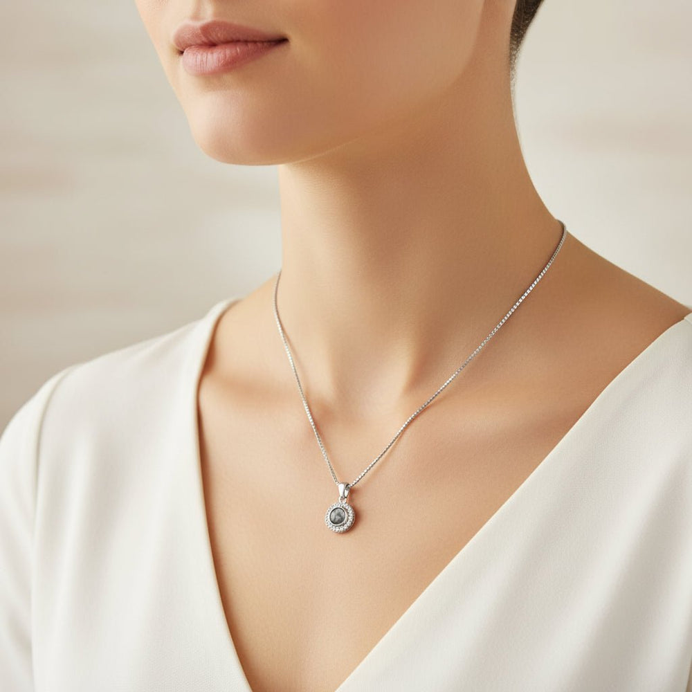 Dainty Round Crystal Ashes Necklace - Nicky Robin Memorial Jewellery