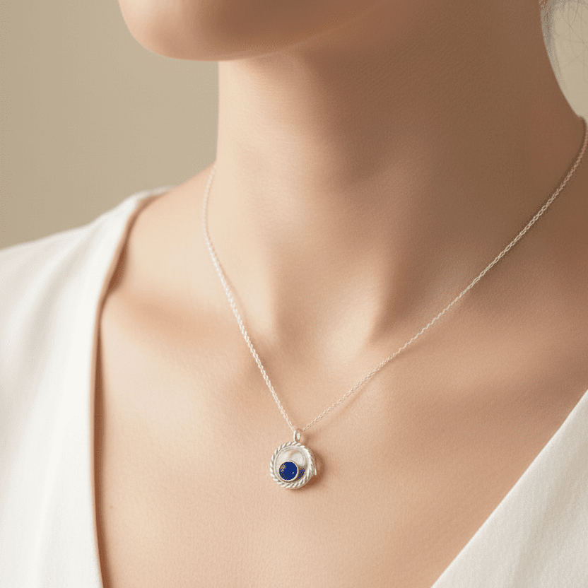Dainty Round Faceted Glass Memorial Locket with Floating Ashes Charm - Nicky Robin Memorial Jewellery