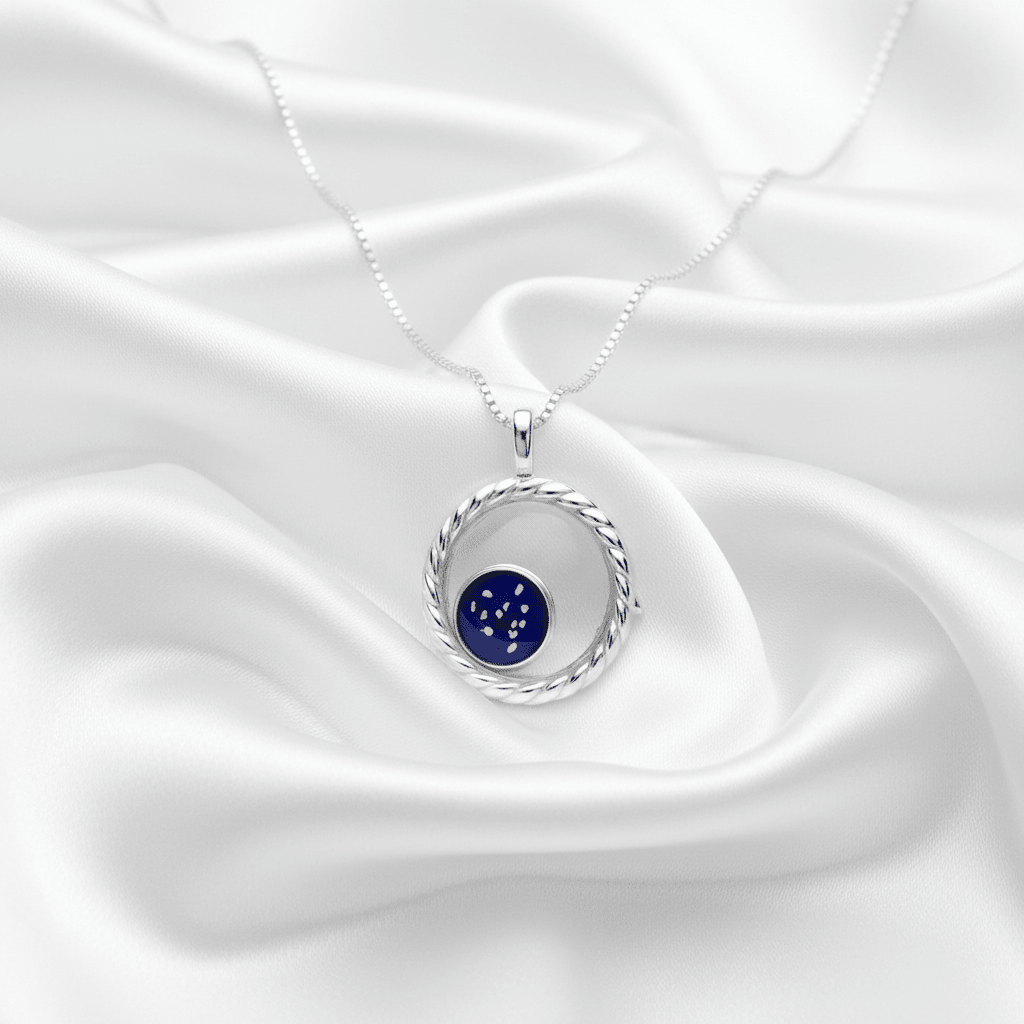 Dainty Round Faceted Glass Memorial Locket with Floating Ashes Charm - Nicky Robin Memorial Jewellery
