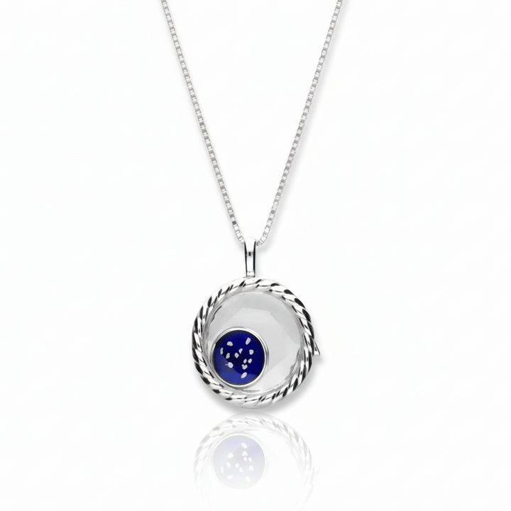 Dainty Round Faceted Glass Memorial Locket with Floating Ashes Charm - Nicky Robin Memorial Jewellery
