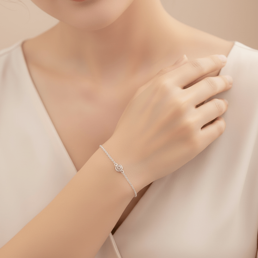 Dainty Round Memorial Ashes Bracelet - Nicky Robin Memorial Jewellery