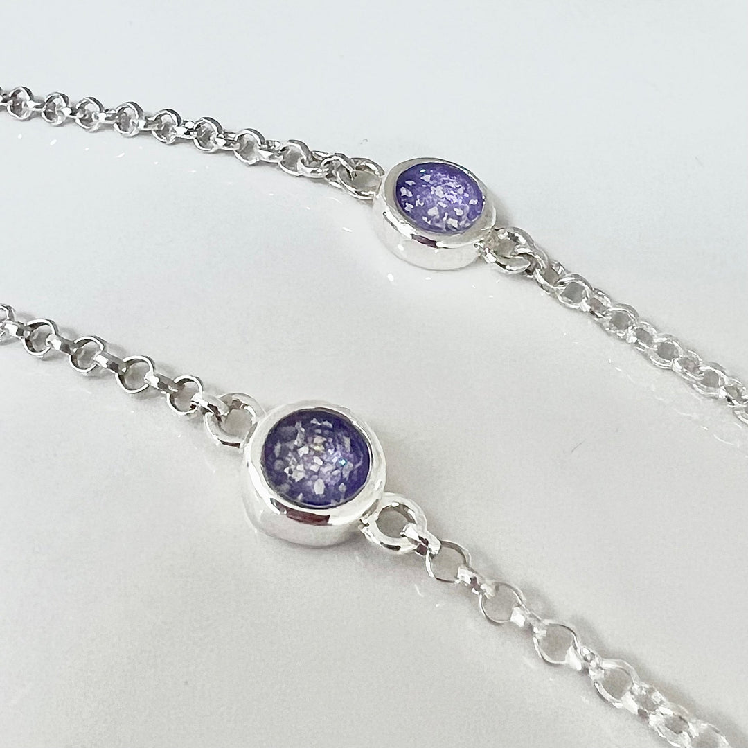 Dainty Round Memorial Ashes Bracelet - Nicky Robin Memorial Jewellery
