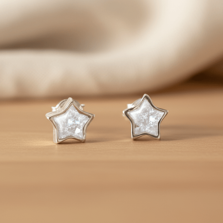 Dainty Star Memorial Ashes Earrings - Nicky Robin Memorial Jewellery