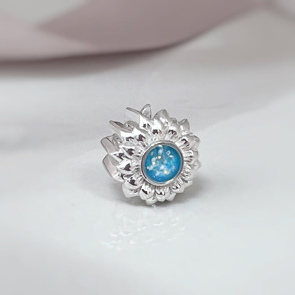 Dainty Sunflower Memorial Ashes Charm - Nicky Robin Memorial Jewellery