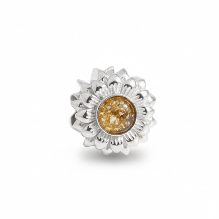 Dainty Sunflower Memorial Ashes Charm - Nicky Robin Memorial Jewellery