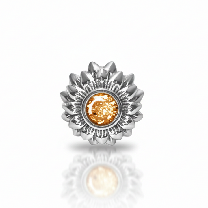 Dainty Sunflower Memorial Ashes Charm - Nicky Robin Memorial Jewellery