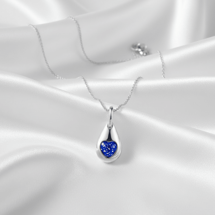 Dainty Teardrop Heart Memorial Necklace - Nicky Robin Memorial Jewellery