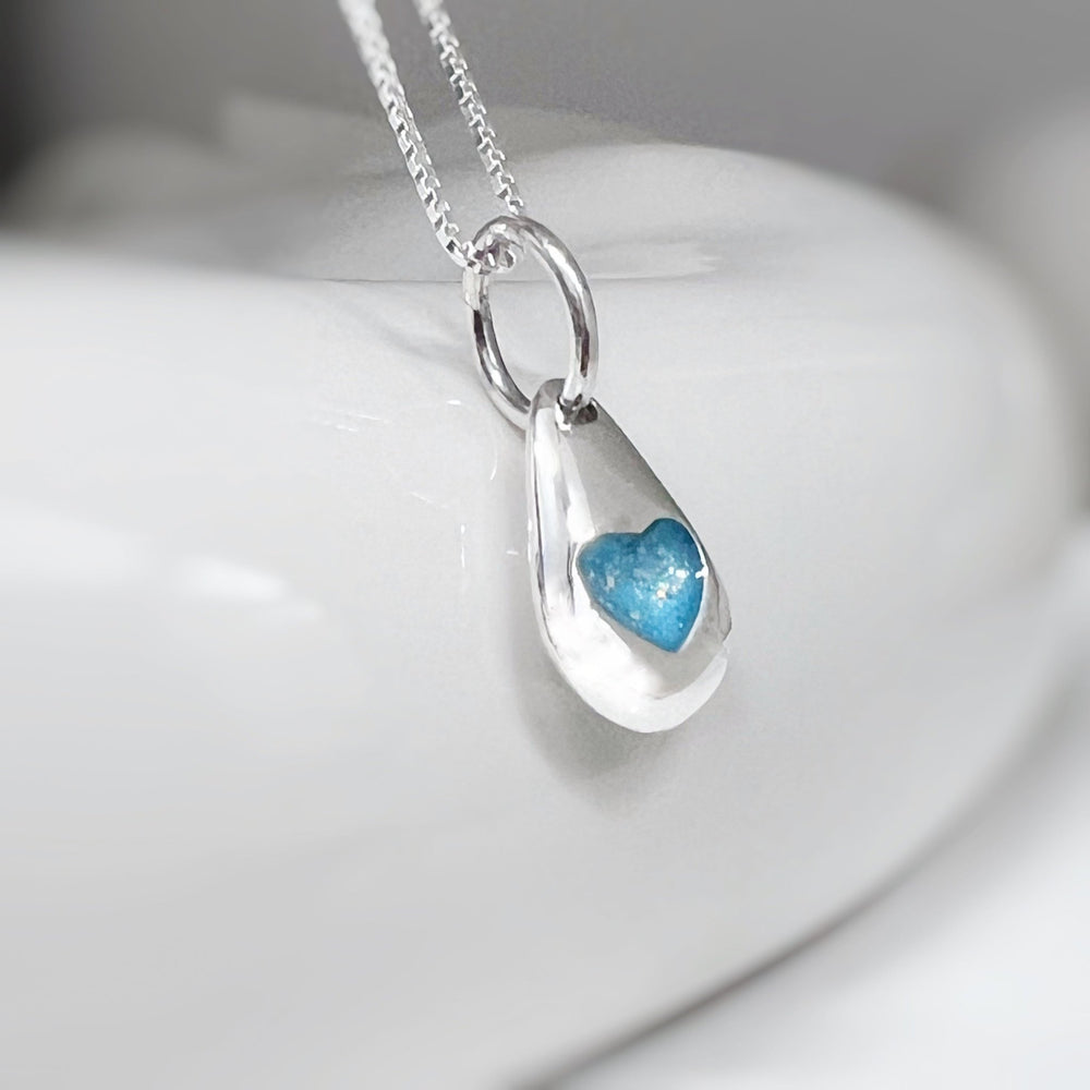 Dainty Teardrop Heart Memorial Necklace - Nicky Robin Memorial Jewellery
