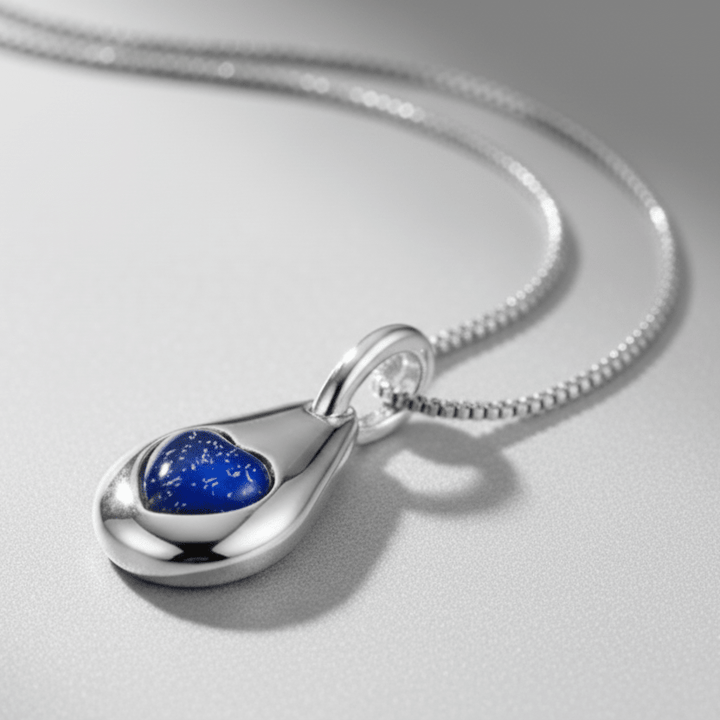 Dainty Teardrop Heart Memorial Necklace - Nicky Robin Memorial Jewellery
