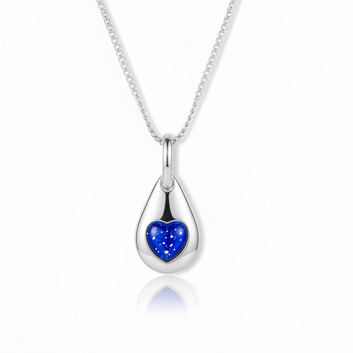 Dainty Teardrop Heart Memorial Necklace - Nicky Robin Memorial Jewellery