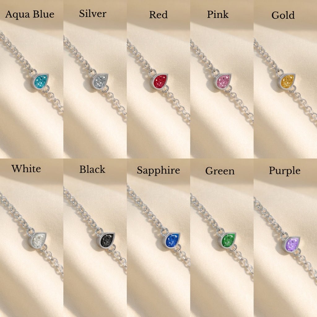 Dainty Teardrop Memorial Ashes Bracelet - Nicky Robin Memorial Jewellery