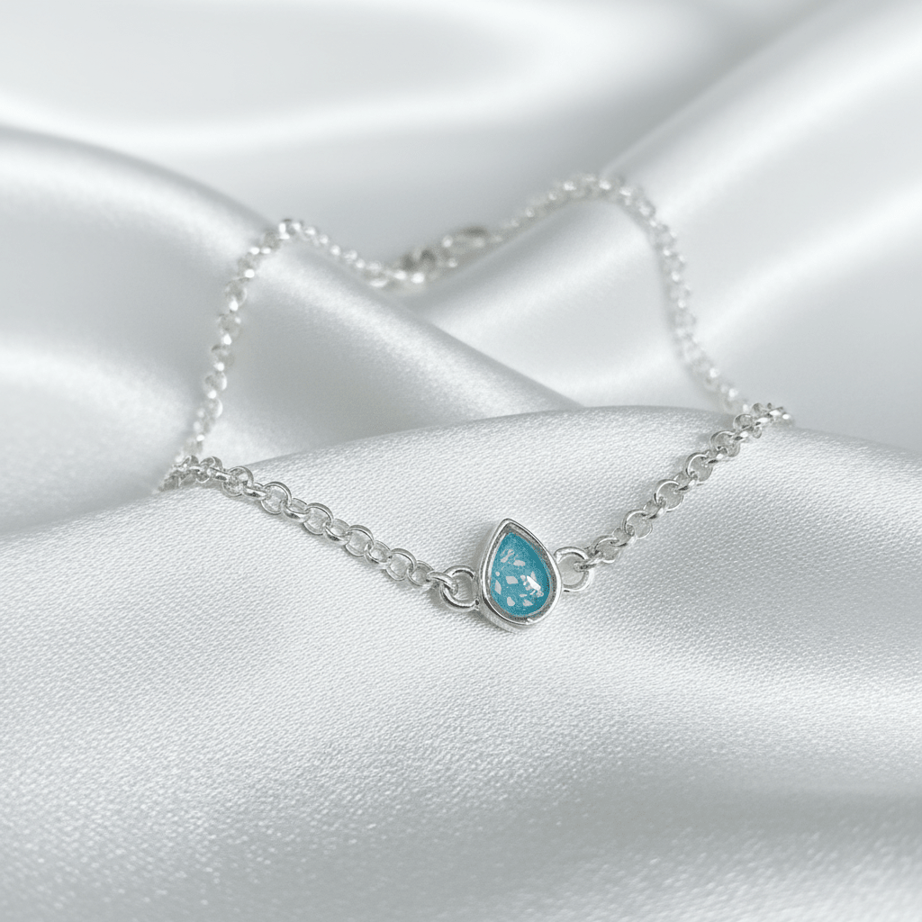 Dainty Teardrop Memorial Ashes Bracelet - Nicky Robin Memorial Jewellery
