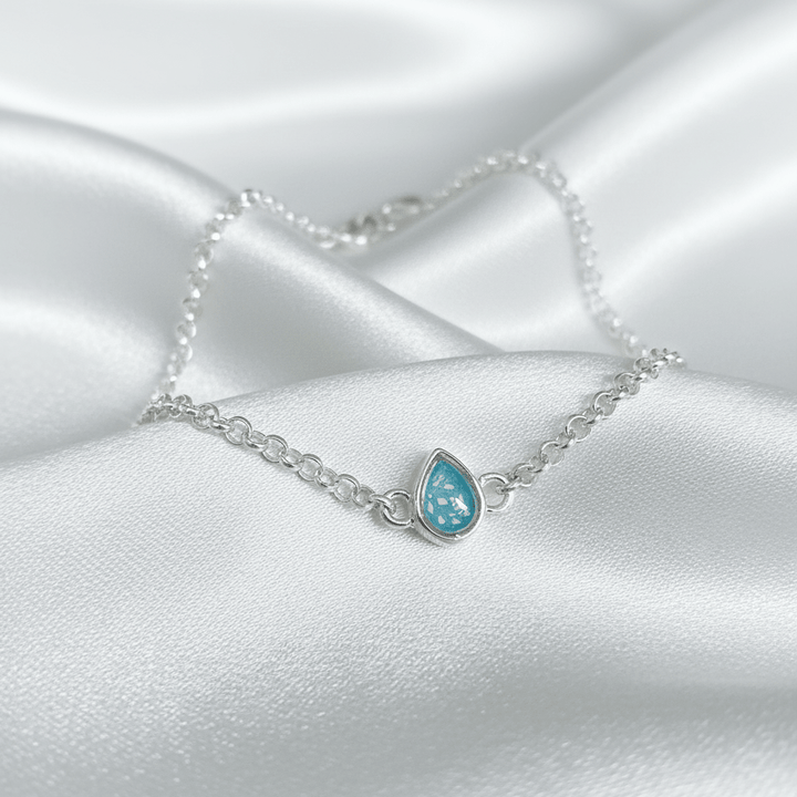 Dainty Teardrop Memorial Ashes Bracelet - Nicky Robin Memorial Jewellery