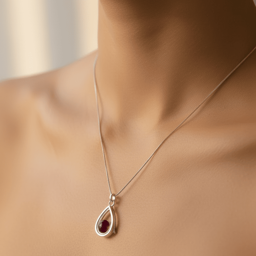 Dainty Teardrop Memorial Glass Locket with Floating Ashes Charm - Nicky Robin Memorial Jewellery