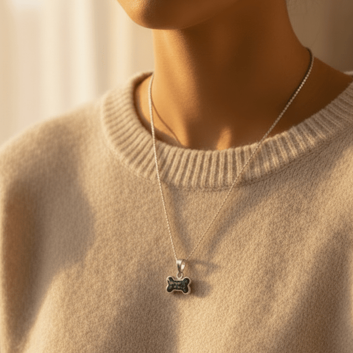 Dog Bone Memorial Ashes Necklace - Nicky Robin Memorial Jewellery