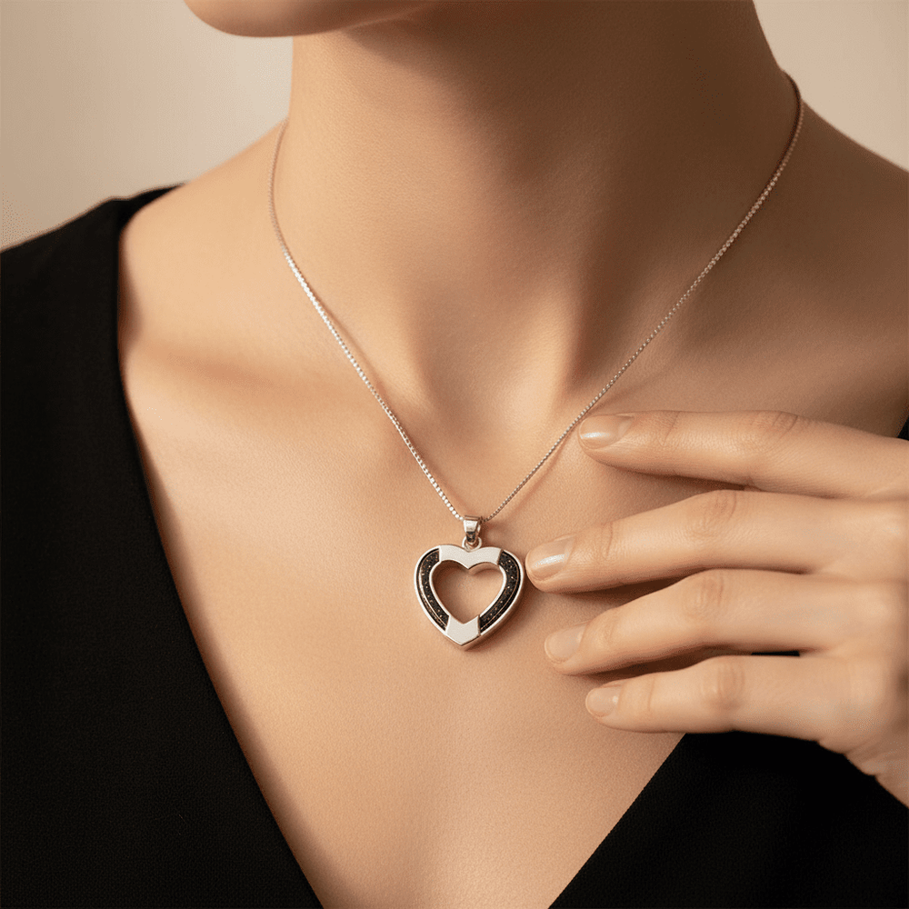 Double Set Heart Memorial Necklace - Nicky Robin Memorial Jewellery