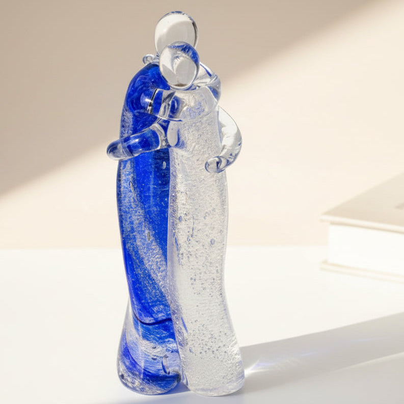 Embracing Couple Ashes Glass Art Sculpture - Nicky Robin Memorial Jewellery