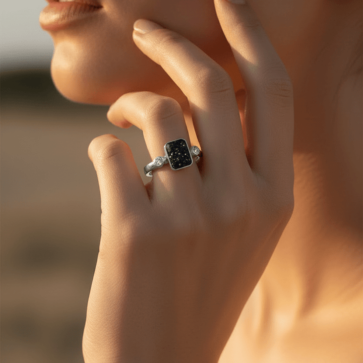 Emerald Design Crystal Ashes Ring - Nicky Robin Memorial Jewellery