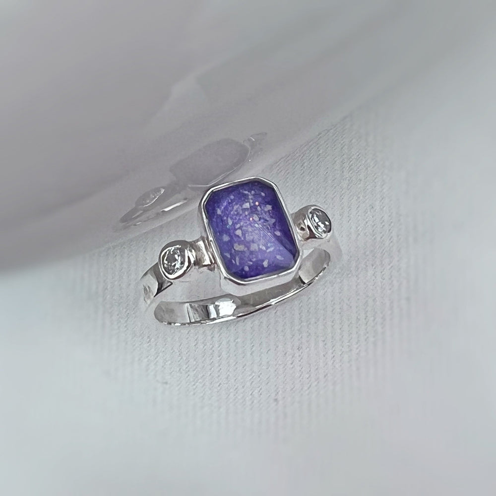Emerald Design Crystal Ashes Ring - Nicky Robin Memorial Jewellery