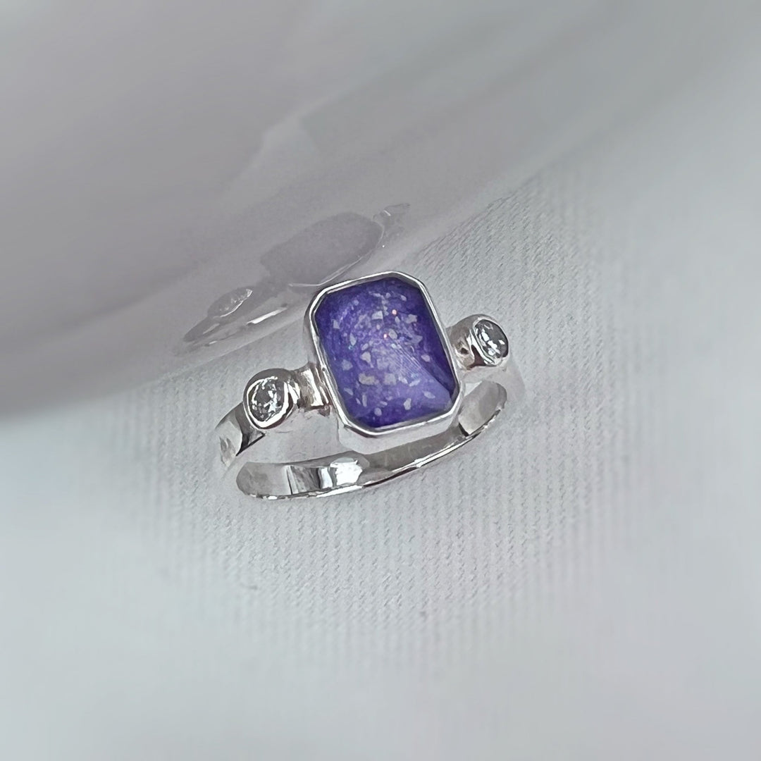 Emerald Design Crystal Ashes Ring - Nicky Robin Memorial Jewellery