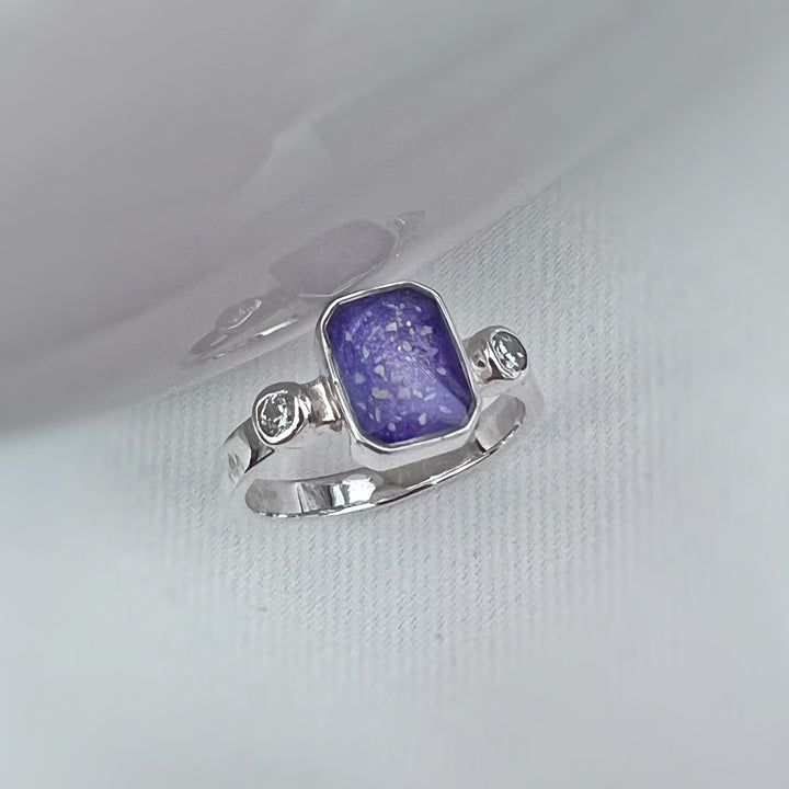 Emerald Design Crystal Ashes Ring - Nicky Robin Memorial Jewellery