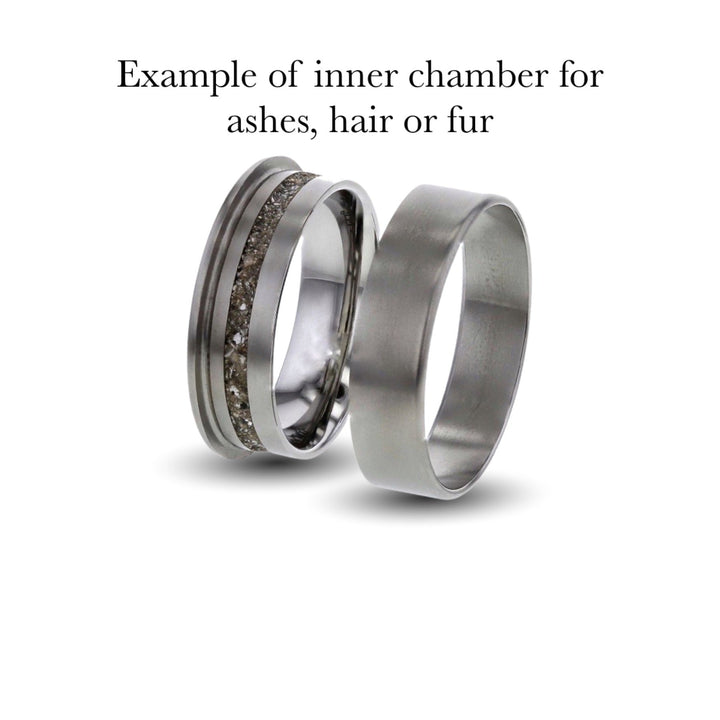 Eternal Ashes Flying High Titanium Memorial Ring - Nicky Robin Memorial Jewellery