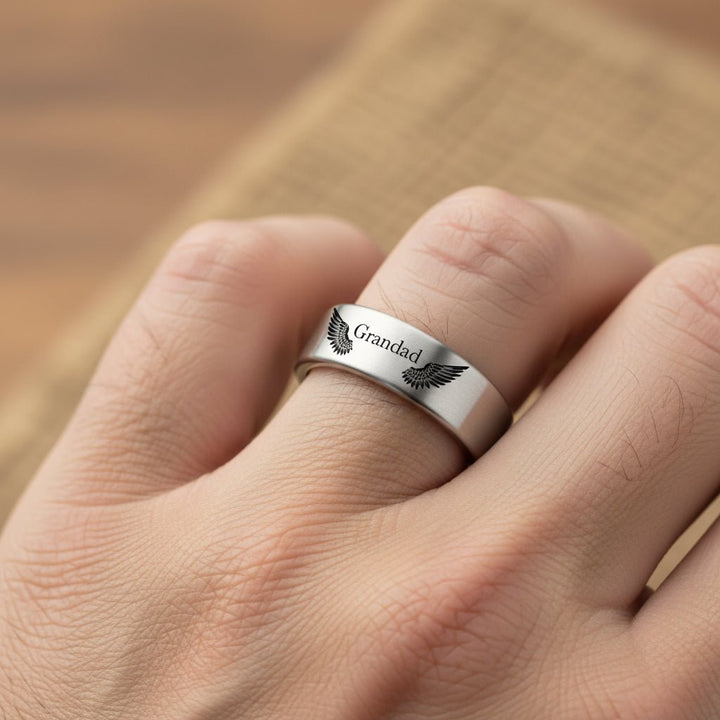 Eternal Ashes My Angel Titanium Memorial Ring - Nicky Robin Memorial Jewellery