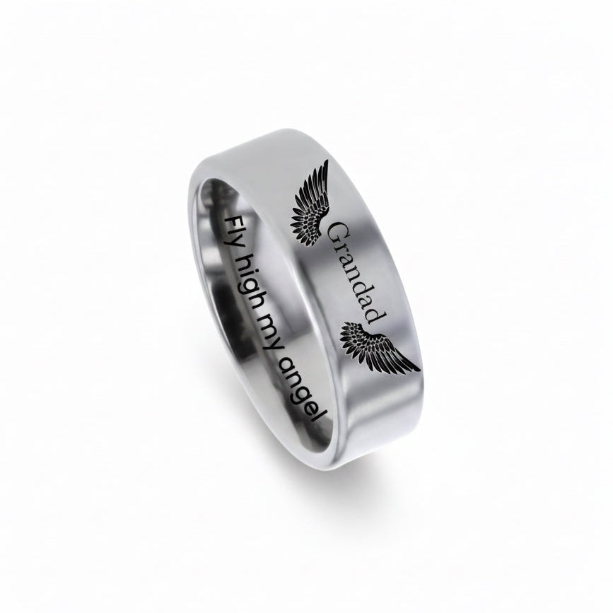 Eternal Ashes My Angel Titanium Memorial Ring - Nicky Robin Memorial Jewellery