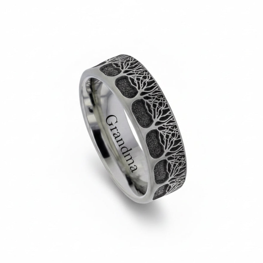 Eternal Ashes Tree of Life Titanium Memorial Ring